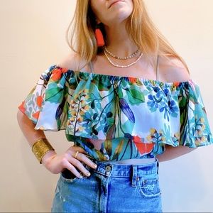Tropical getaway crop top